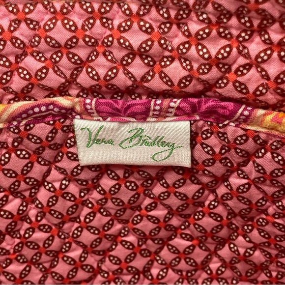 Vera Bradley Bali Gold Pink Libby Floral Small Tote Shoulder Bag Quilted Casual - Picture 8 of 8